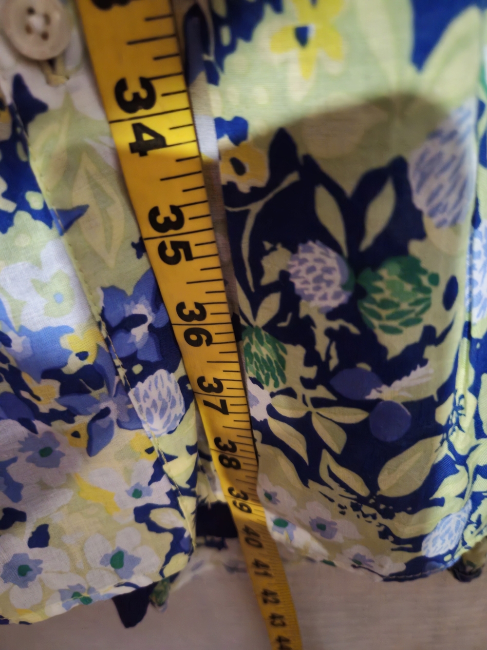 Talbots Blue & Green Floral Tie-Waist Midi Dress Size M 100% Cotton - Picture 10 of 10
